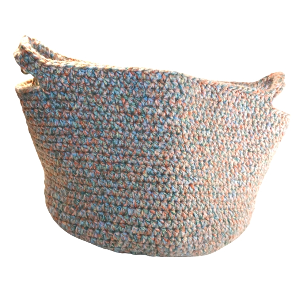Multi-colored Hobo Cottagecore Basket Tote Bag - Picture 2 of 7